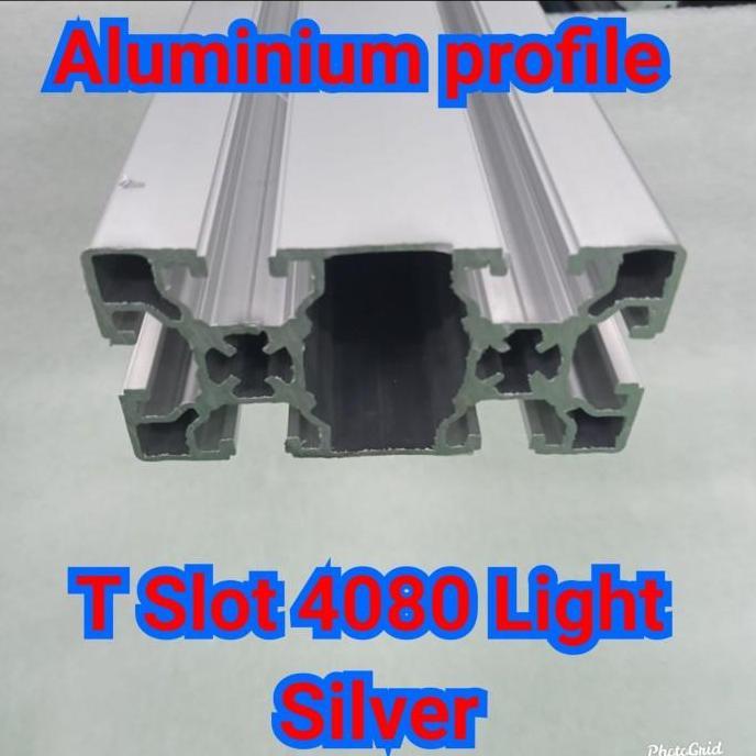 Spesial Aluminium Profile T Slot 4080 Light Silver Pjg 6 Meter