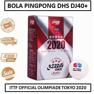 BOLA PINGPONG DHS DJ40+ - BOLA TENIS MEJA PUTIH - BOLA PIMPONG ISI 6