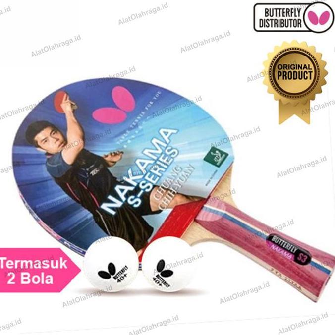 Bet Pingpong Tenis Meja Raket Pingpong Tenis Meja Butterfly Nakama S3