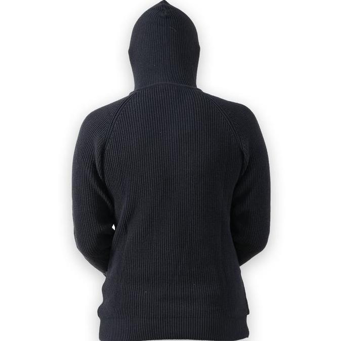 Sweater rajut pria Elmour resleting hoodie katun tebal