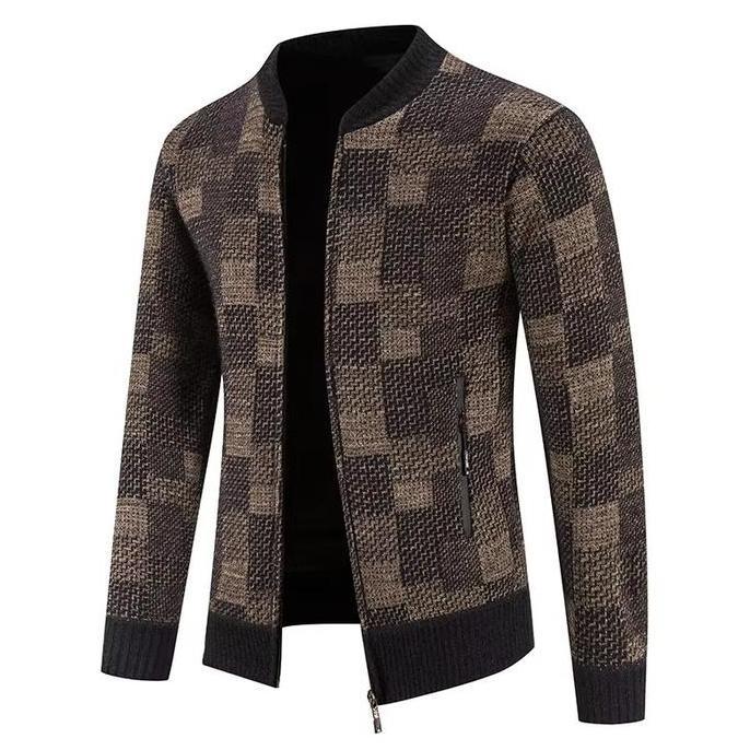 Duffy Jaket Bomber Rajut Pria Bahan Tebal Model Tebaru Kualitas Import Knitwear Cardan Panjang