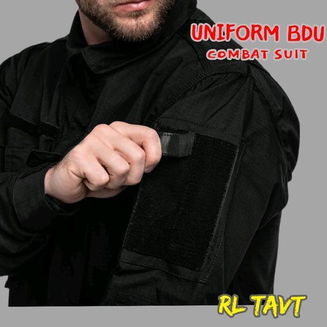 Jaket BDU Tactical G.I Uniform Jet Black RL Tavt Keren Hitam Cowok Bomber Pria Distro Casual