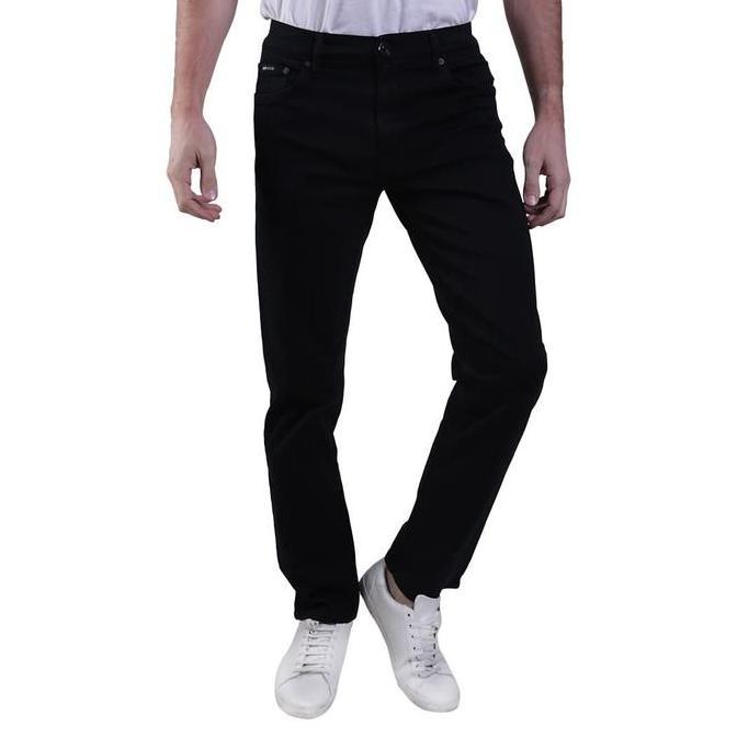 Celana Jeans Stretch Standar ZG BOSS Warna Black-Black - Regular Fit