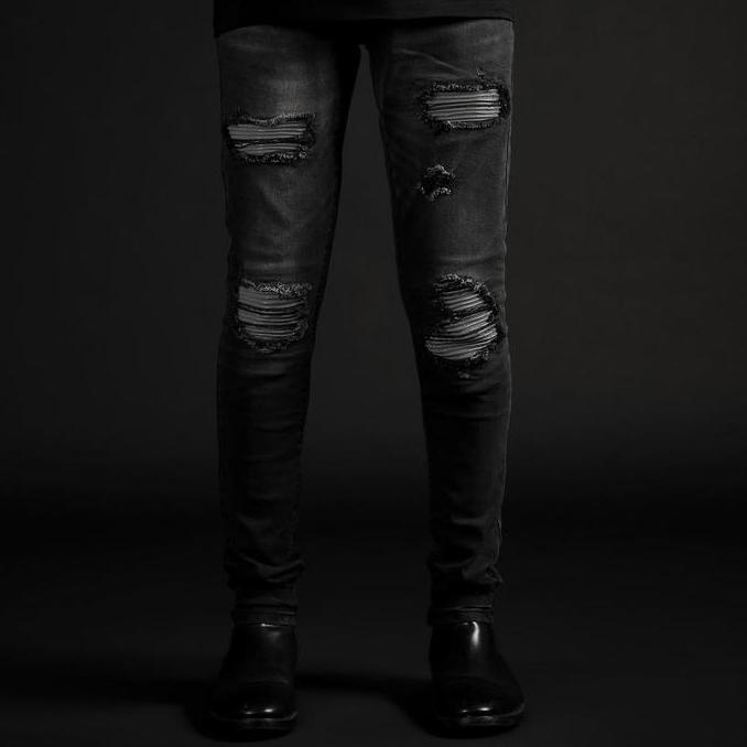 Rucas Season 12 Dark Grey Caviar Leather Jeans Orinal