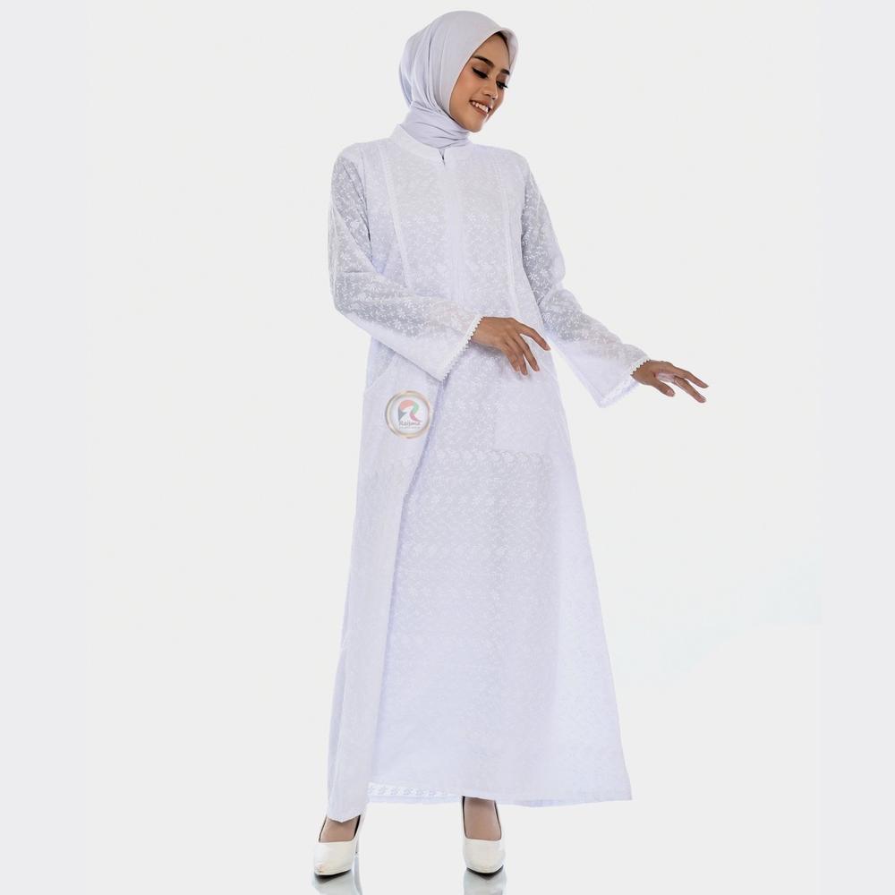 Raisma - Gamis Putih / Gamis Putih Umroh / Gamis Putih Wanita / Gamis Putih Jumbo / Gamis Umroh
