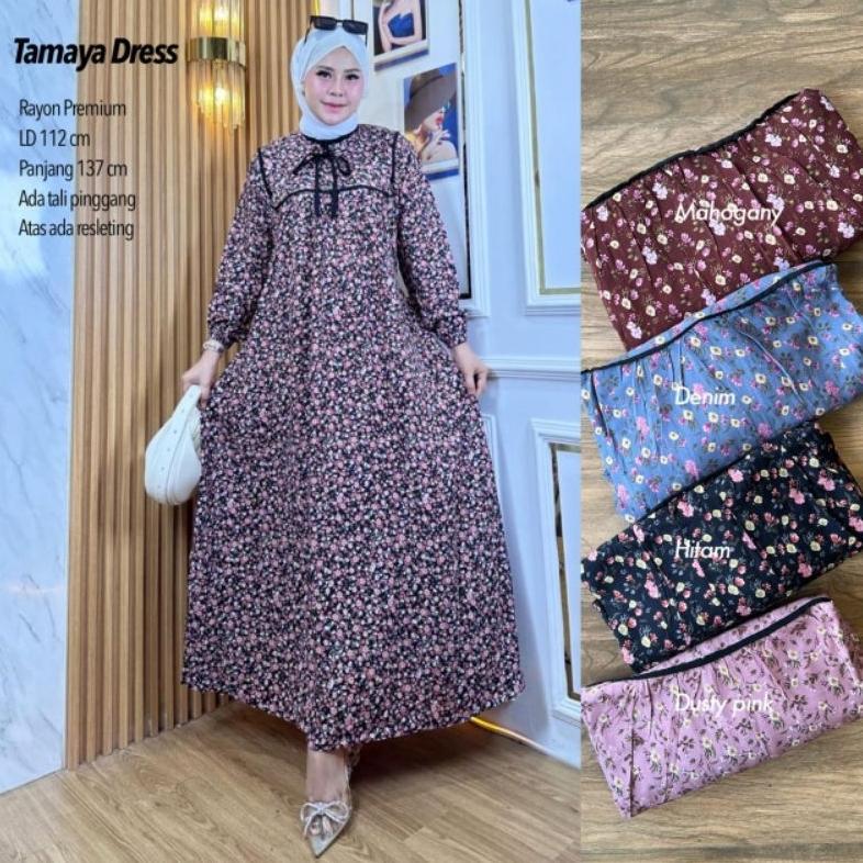TAMAYA DRESS TALI RAYON BUNGA / DRESS BUNGA / DRESS RAYON