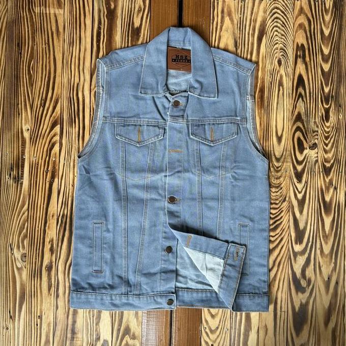 Rompi Jeans Pria Vest Denim Warna Bio Blitz Ukuran M Sampai 6XL Jumbo BSize