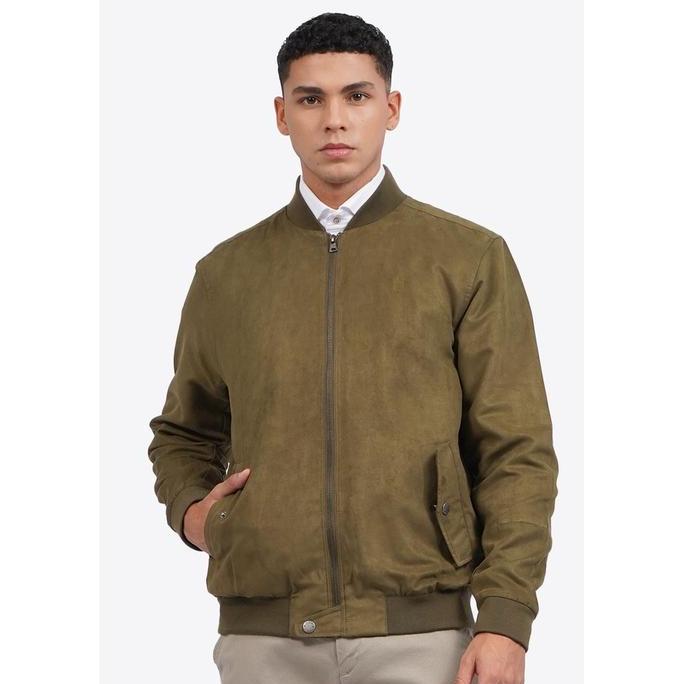 WOOD Snature Suede Bomber Jacket 2-JKXLXC125F106 OLIVE