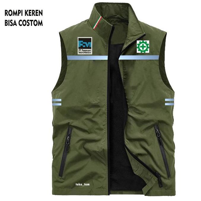 Jual Murah Rompi scotlht Outdoor Logo K3 PT Freeport Indonesia Keren Rompi Vest Taslan Zipper K3 PT 