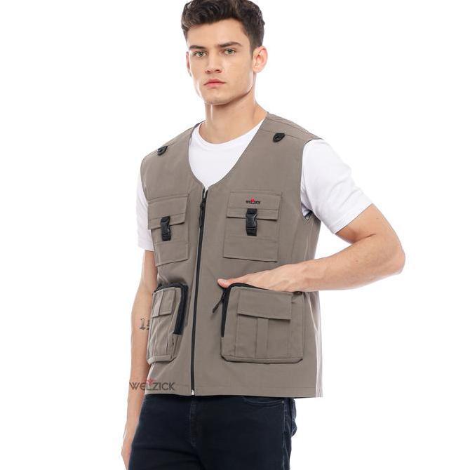 Welzick - Vest Tactical Outdoor Pria Wanita Medium Jumbo - RGNk001 Grey