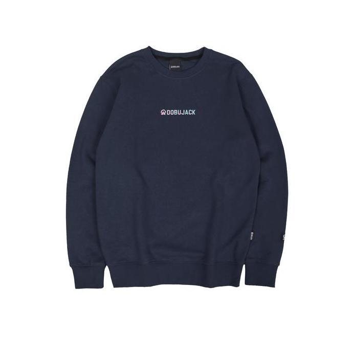 Dobujack Sweater Little Logo Abstract Navy Crewneck