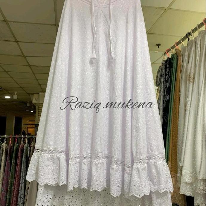 Mukena dewasa katun paris bordir premium Mukena bordir renda rempel Katun Kain Atasan Bunga Cantik P