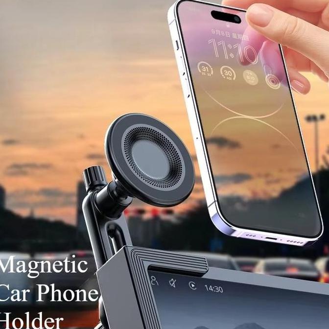 LBX Dudukan Ponsel Screen Clip Phone Holder Handphone Floating Head Unit Mobil Free Rotation Clip Sa