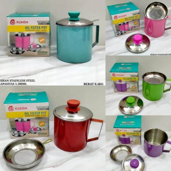 Oil Pot Kuaida Warna 12 Liter 1200Ml Saringan Minyak Wadah
