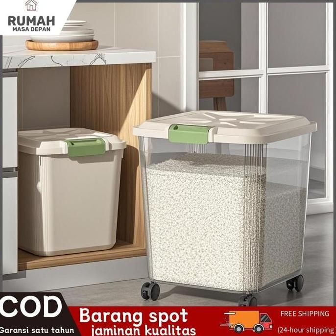 dispenser beras estetik rice box 25kg tempat beras 5 kg aesthetic  tempat beras aesthetic storage te