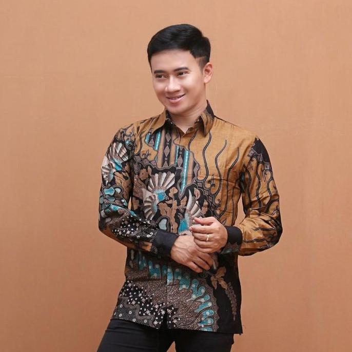 BEST SELLER BATIK PRIA LENGAN PANJANG TERBARU MOTIF KERIS COKLAT SIZE M L XL XXL / KEMEJA BATIK PRIA