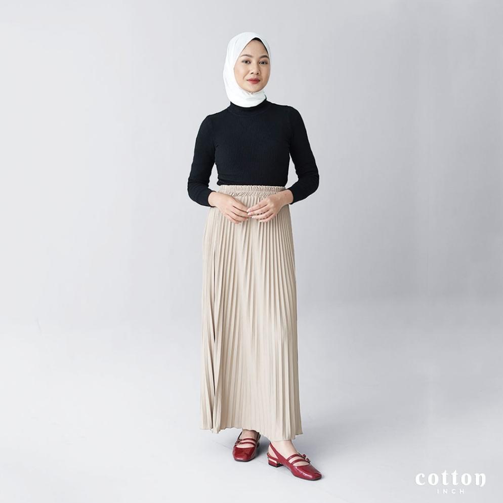 COTTON INSTYLE - Kalula Rok Plisket Panjang Wanita Cream