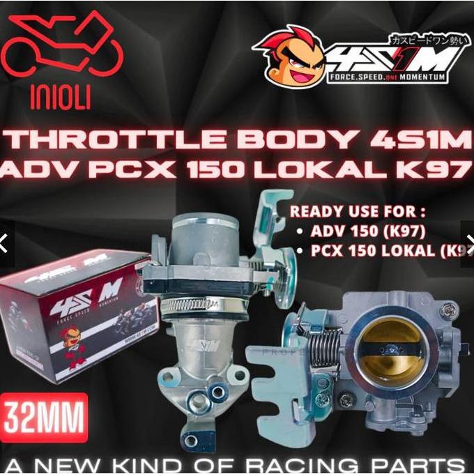 // THROTTLE BODY TB 4S1M 30 MM 32 MM ADV 150 PCX 150 LOKAL K97 TB RACING 4S1M 30MM 32MM //
