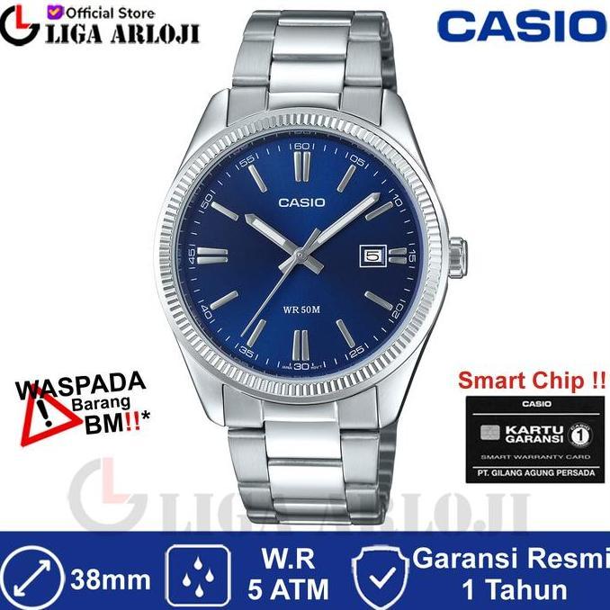 Casio Mtp-1302Pd-2Avef Jam Tangan Pria  Mtp-1302Pd-2A Mtp1302D Biru