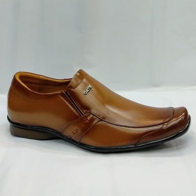 Sepatu Kerja Pantofel Pria Sepatu Kulit Gats ZU 0011 - TAN Shoes