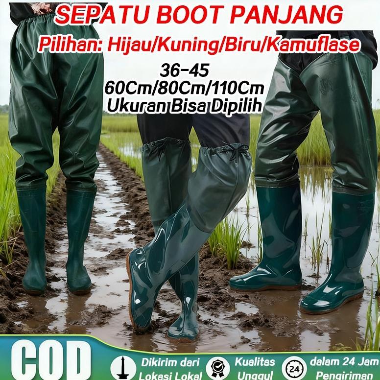 Sepatu Boots Pria Anti Air Sepatu Boot Petani Sawah Panjang Sepatu Boots Boot But Karet Pria Pertani