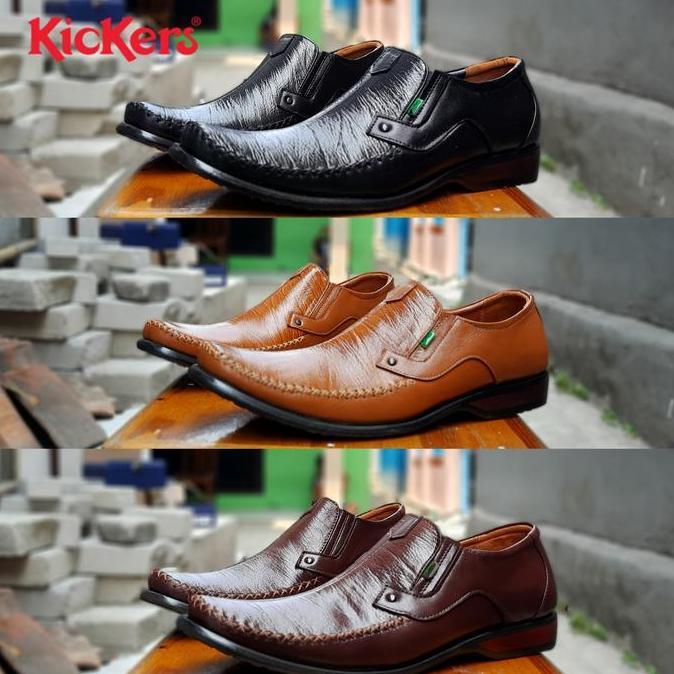 Sepatu kantor kulit asli sepatu pantofel pria kulit asli