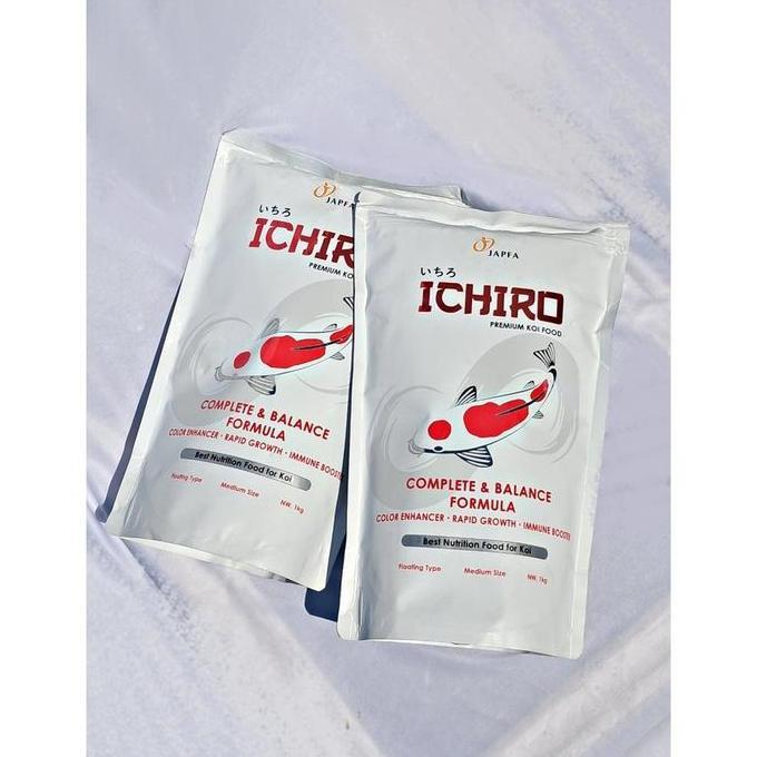 barkajule_ - ichiro pakan koi ikan pelet 1kg, 5gr, smal/medium ikan hias koi japfa