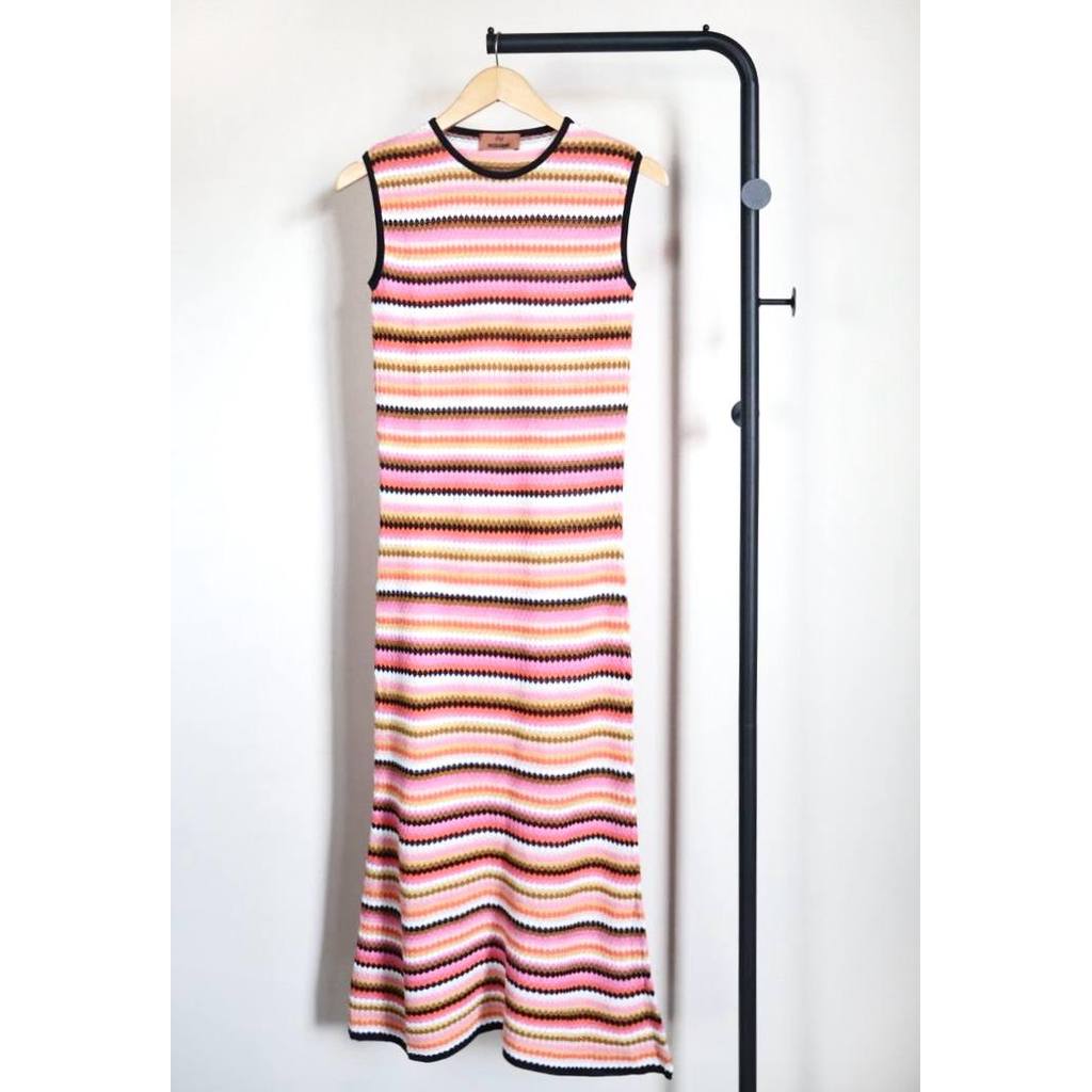 Missoni knit sleeveless dress in pink multicolor