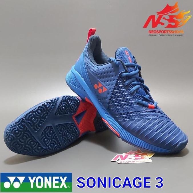 Sepatu Tenis Yonex Power Cushion Sonicage 3 Navy Red 2022