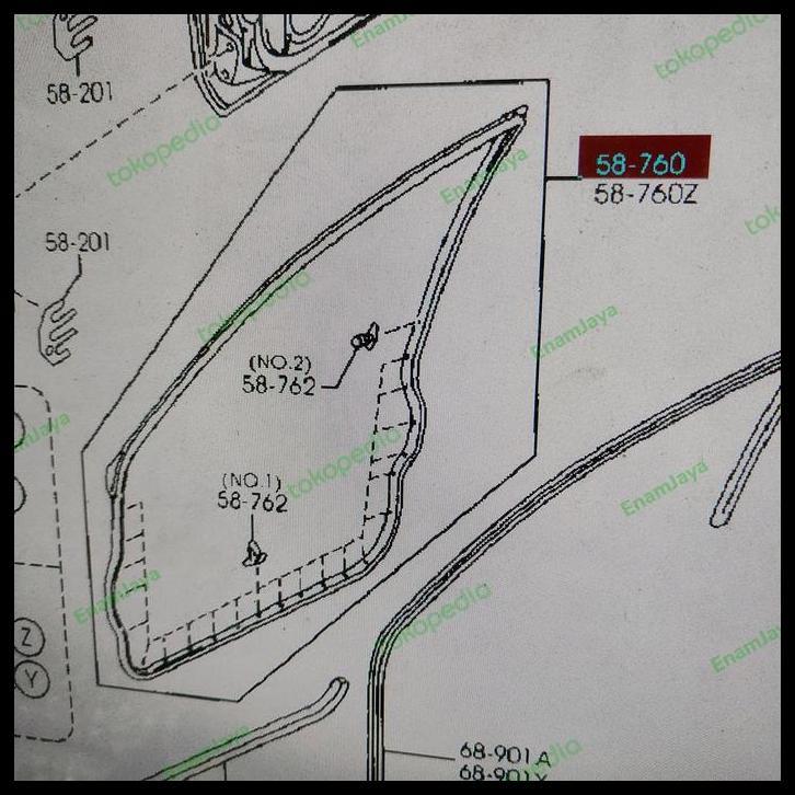 TERMURAH MAZDA GENUINE PARTS KARET PINTU DEPAN MAZDA 323 FAMILIA LANTIS 