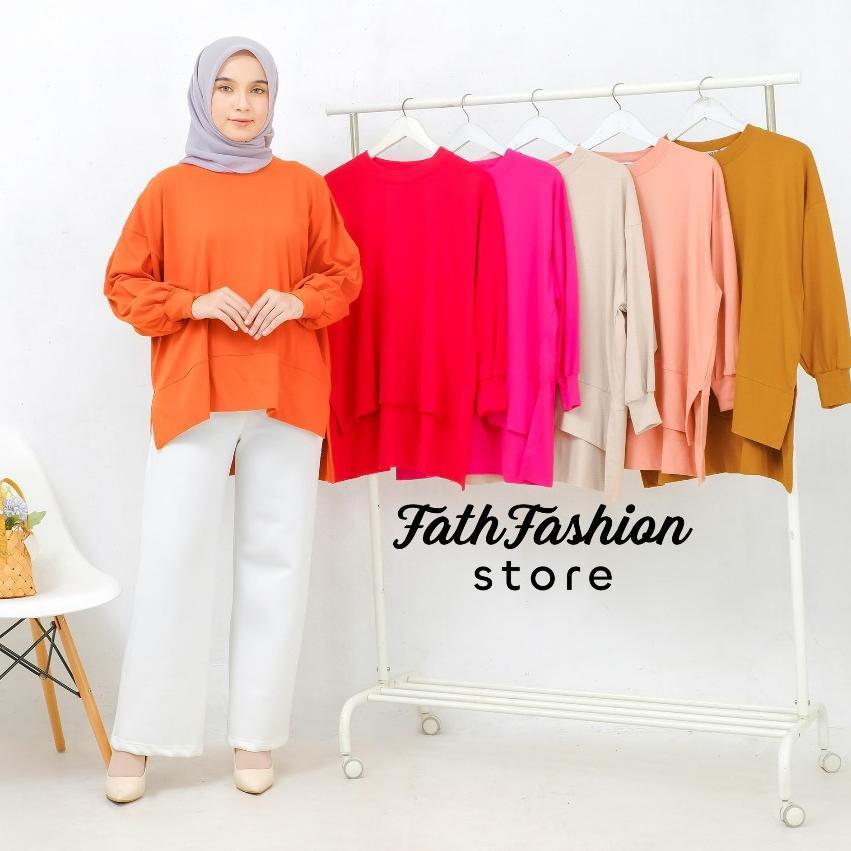 Kaos Tunik Wanita Baju Atasan Oversize Kaos Polos Big Size Jumbo ld 130 Stok Terbatas