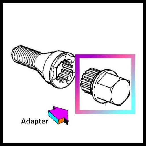 DISKON ADAPTER KUNCI MATAHARI ADAPTOR BAUT RODA VELG BAN BMW AUDI VW