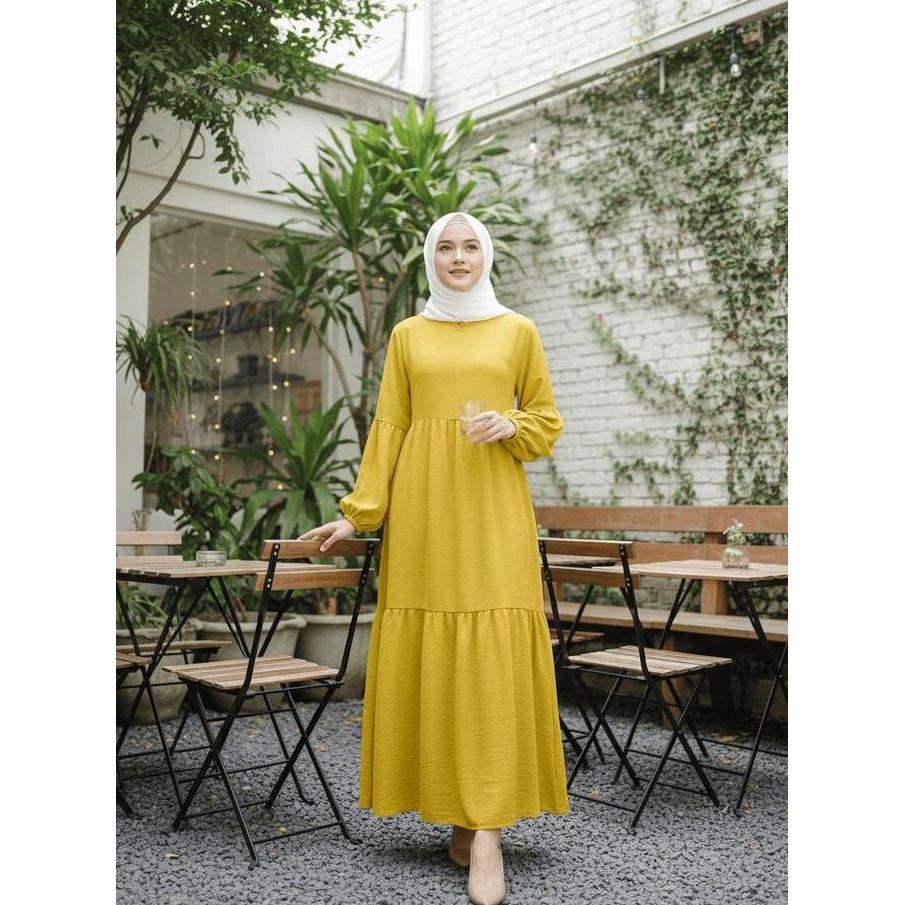 Gamis Polos Cringkle Kringkel Airflow Katun