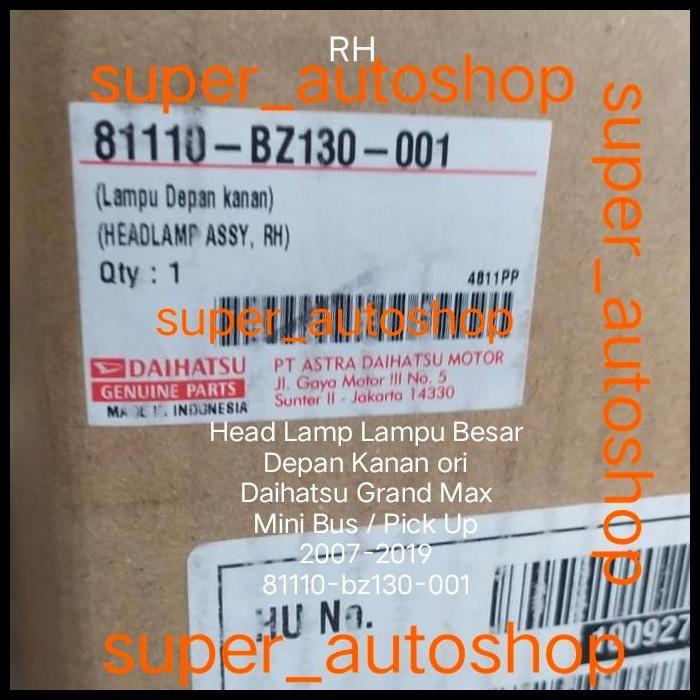 TERMURAH HEAD LAMP LAMPU BESAR DEPAN KANAN GRAND MAX MINI BUS PICK UP ORI 1PC