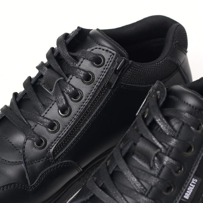 Bradleys Viggo Black - Sepatu Kulit Casual Formal Zipper Pria