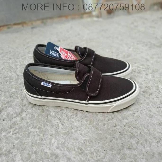SEPATU VANS SLIP ON DX ANAHEIM 47 BLACK WHITE ORINAL