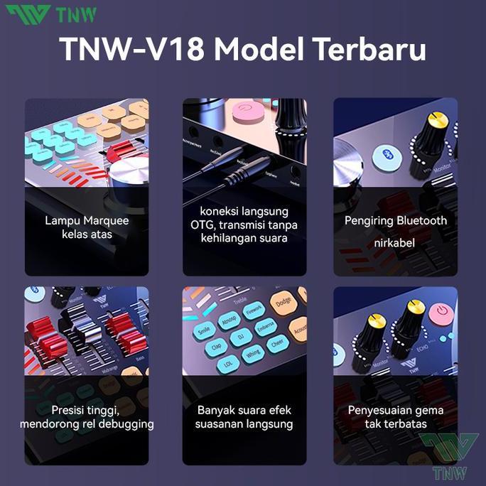 Bahreee_ - Tnw-V18 Sound Card Bluetooth Live Soundcard V18 Soundcard Audio Live Mixer Untuk Live Str