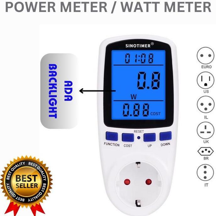 Watt meter Pengukur listrik Kwh digital Power Meter Volt Ampere Watt Meter back light