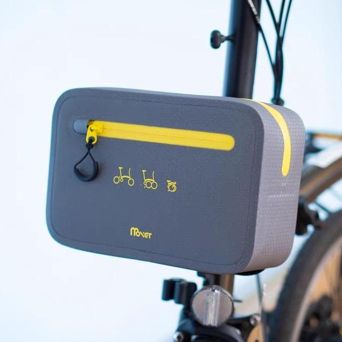 TERBARU MOVER Tas Depan Brompton Anti Air 25x8x16,5cm Warna Violet Pink Kuning untuk Sepeda Lipatan 