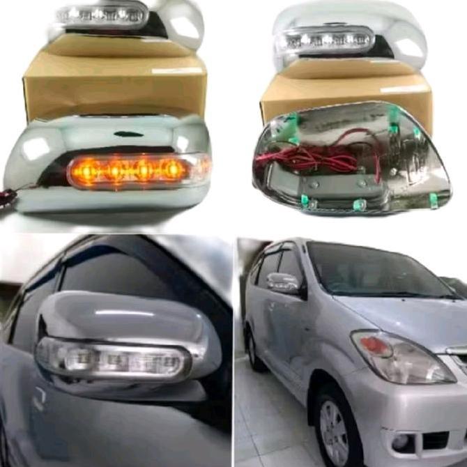 Cover Spion / Tutup Spion Avanza Xenia VVT-i Tahun 2004-2011 Chrome Plus Lampu Sein Sen Nyala 2 Lamp