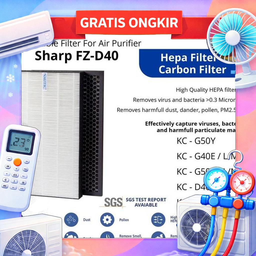 Hepa Filter Replacemen For Sharp Fz-D40Hfe Kc D40 Kc D40Y Kc G40 Gosend