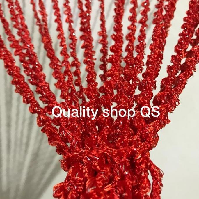 tirai benang pintu ulir warna merah murah