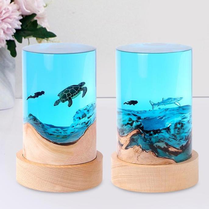 Pajangan Meja Pemandangan Laut Gift Unik / Deep Ocean Tube Resin Decorations EB Home 4235