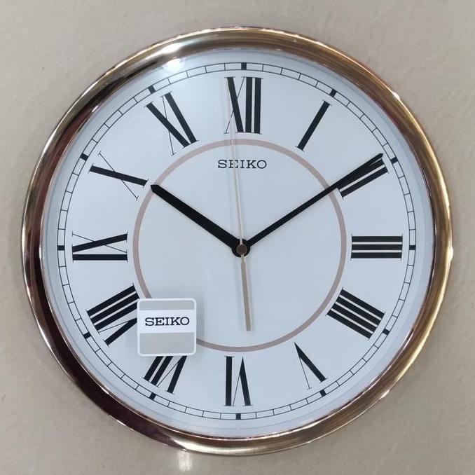 Jam Dinding SEIKO ORIGINAL 100 % QXA665P Rose Gold Romawi Laris QXA665
