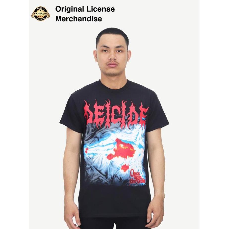 Kaos Baju Metal Band Ori Pria Unisex Katun DEICIDE Once Upon The Cross