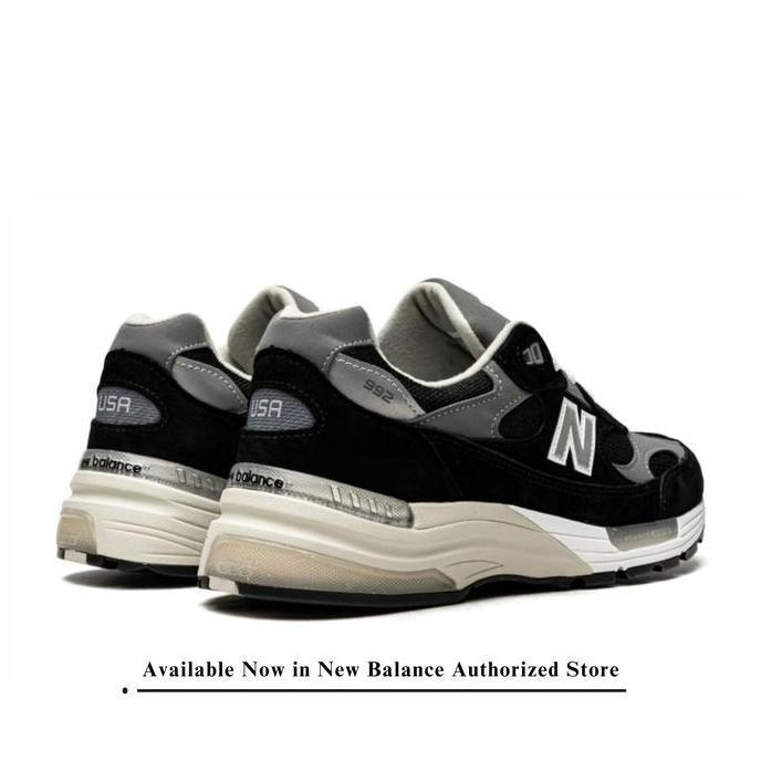 Sepatu NB New Balance 992 Black Suede Grey White