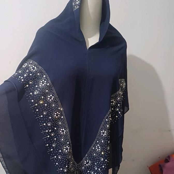 khimar 2 layar payet jamur pinggir, Bisnis Pernikahan Poliester Santai Ceruti Muslim Syari Ceruty La