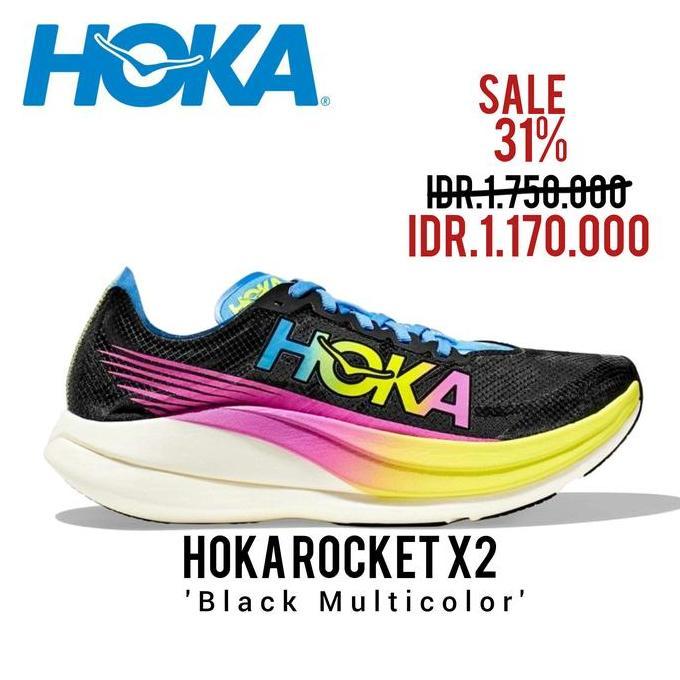 HOKA ROCKET X2 BLACK MULTI COLOUR ORIZINAL