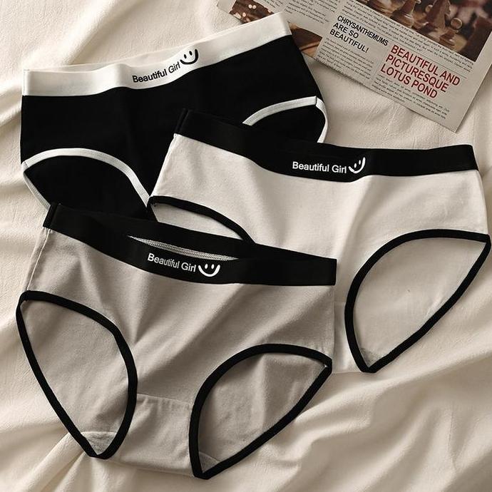 Premium Alimama - Celana Dalam Wanita Smile Polos - Cd Perempuan Seamless Underwear Katun Simless Mu