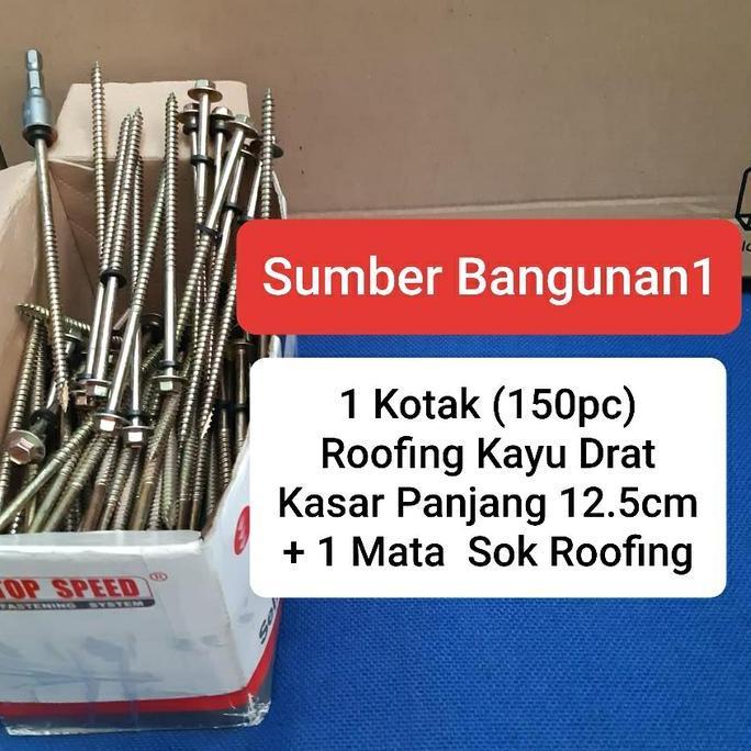 Roofing kayu drat kasar panjang 12.5cm sekrup roofing panjang